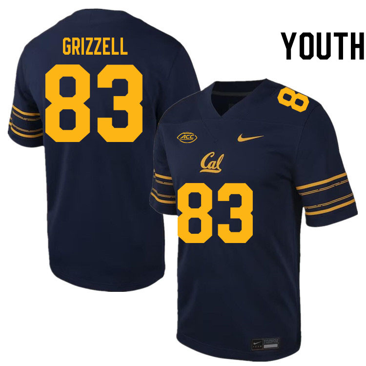 Youth #83 Trond Grizzell California Golden Bears ACC Conference College Football Jerseys Stitched Sa